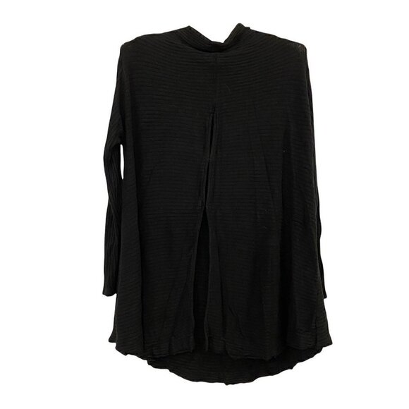 We The Free People Women Shirt Black Knit Long Sleeve Cowl Neck Slit Medium Knit - Picture 6 of 8